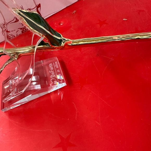 Yamore Gift for Her, 24k Gold Dipped Real Rose, Forever Preserved Red Rose - Picture 4 of 5